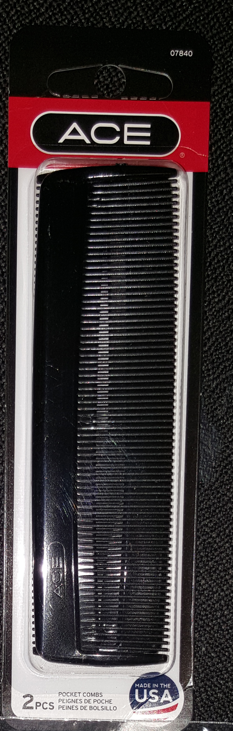 ITEM # 1933328 Ace BLACK 5" Pocket COMB, 2 Count PACK UPC 013114078407